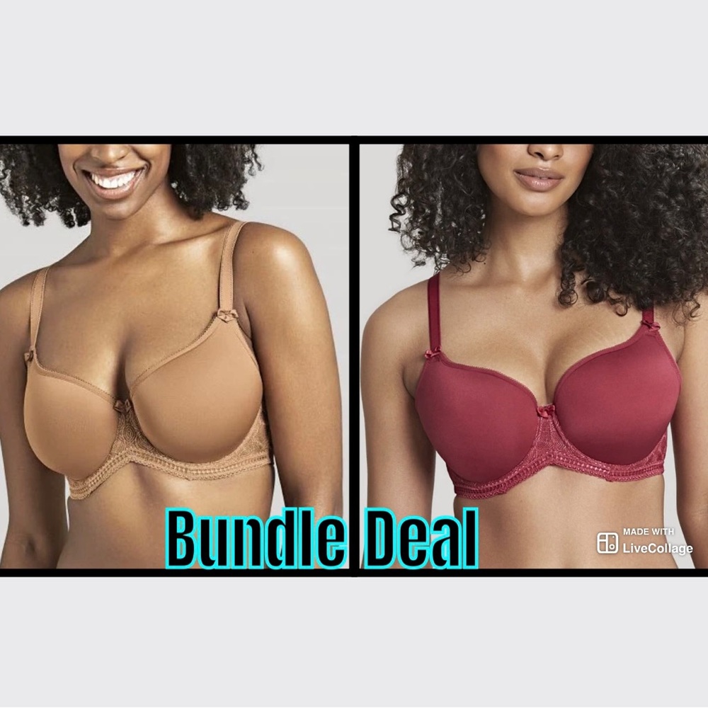 PANACHE CARI RASPBERRY & CARAMEL SEAMLESS T SHIRT BRA 7961 BUNDLE DEAL